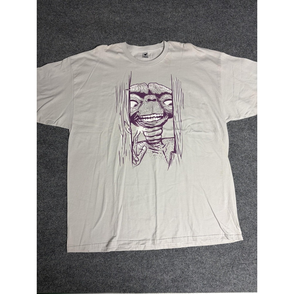 TeeFury Shirt‎ Mens 2XL White E.T. Peeking Door Graphic Tee Movie Sci-Fi Art